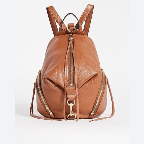 Rebecca Minkoff Tan Leather Backpack with Silver Accents Rebecca Minkoff Genuine Leather Backpack Tan With Silver  main image 2
